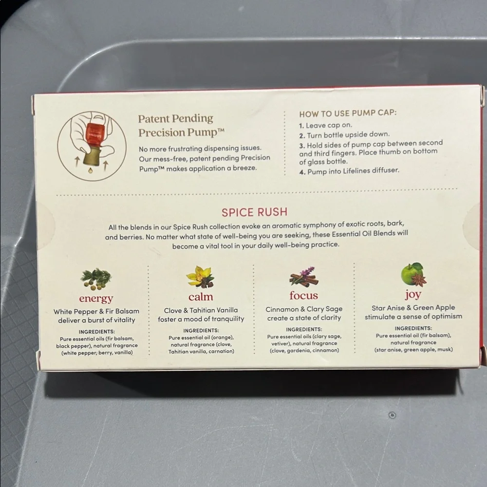 Spice Rush Essential Oil Blends - Red 4-Pack (Energy, Calm, Focus, Joy)